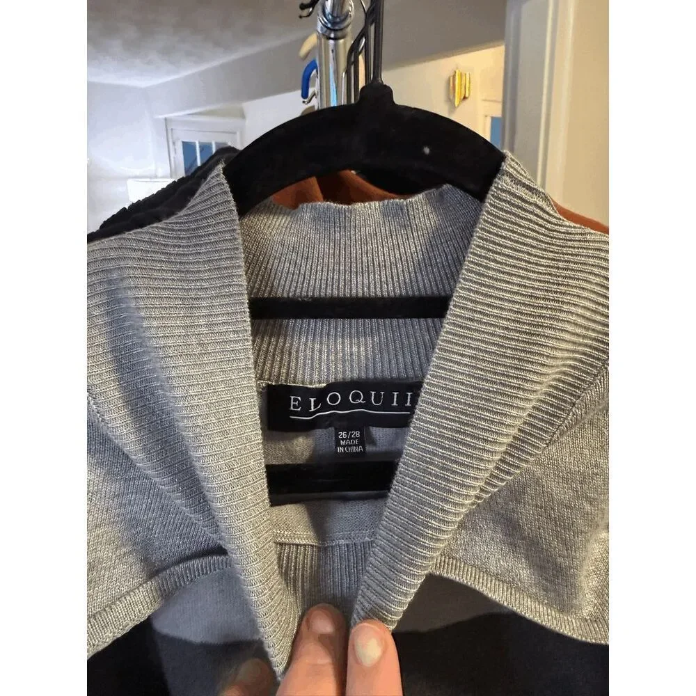 Eloquii Colorblock Sweater cutout mock turtleneck NWT